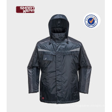 Características de seguridad del abrigo a prueba de viento de los hombres Ropa de trabajo del parka en más tamaño chaqueta